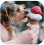 The dog eats ice cream