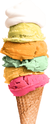 Photo of ice cream with six flavors